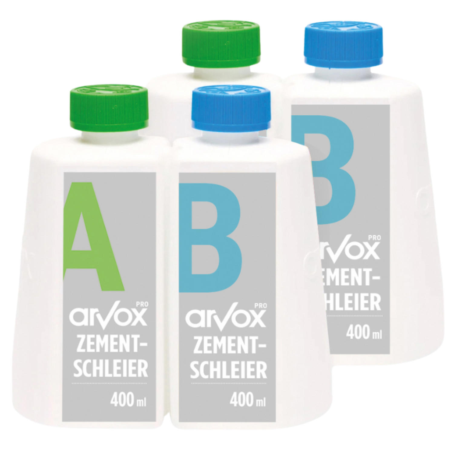 Arvox Pro Zementschleier-Entferner Nachfüller - zu TwinSprayer je 1 Flasche A+B à 400 ml