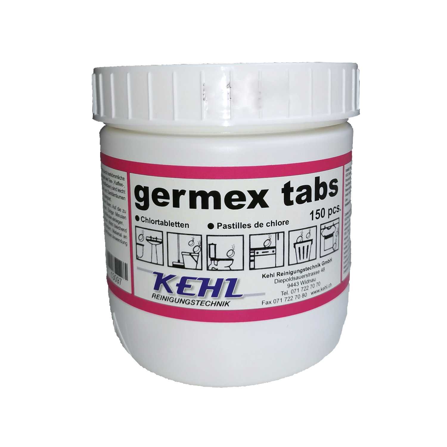 Germex Tabs  -  Dose à 150 Stk. bleichendes Produkt für WC, etc.