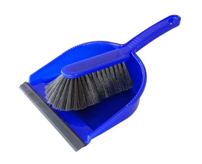 Kehrichtgarnitur  "Profi" - Kunststoff blau 