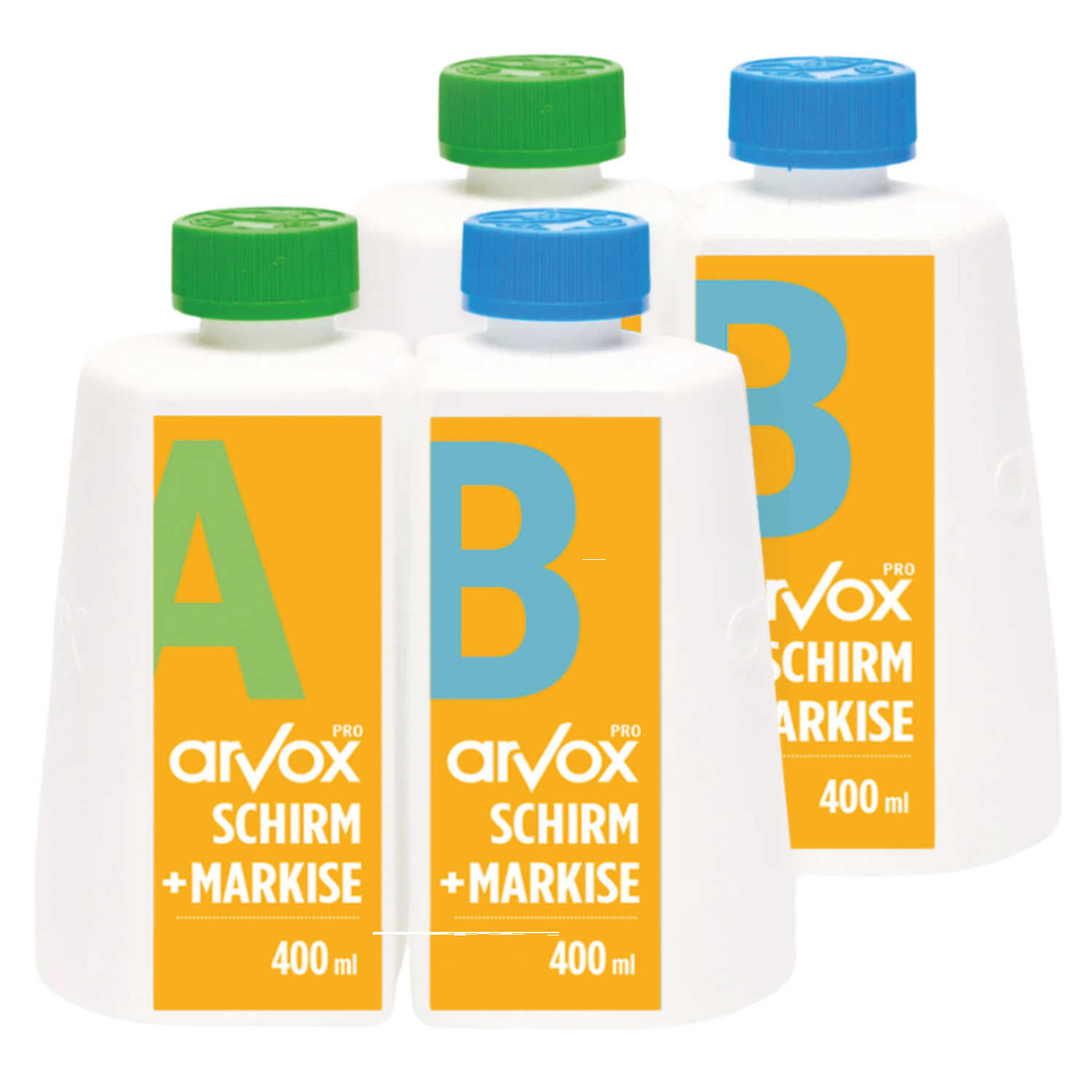 Arvox Pro Schirm + Markise Nachfüller zu TwinSprayer - je 1 Flasche A+B 400 ml