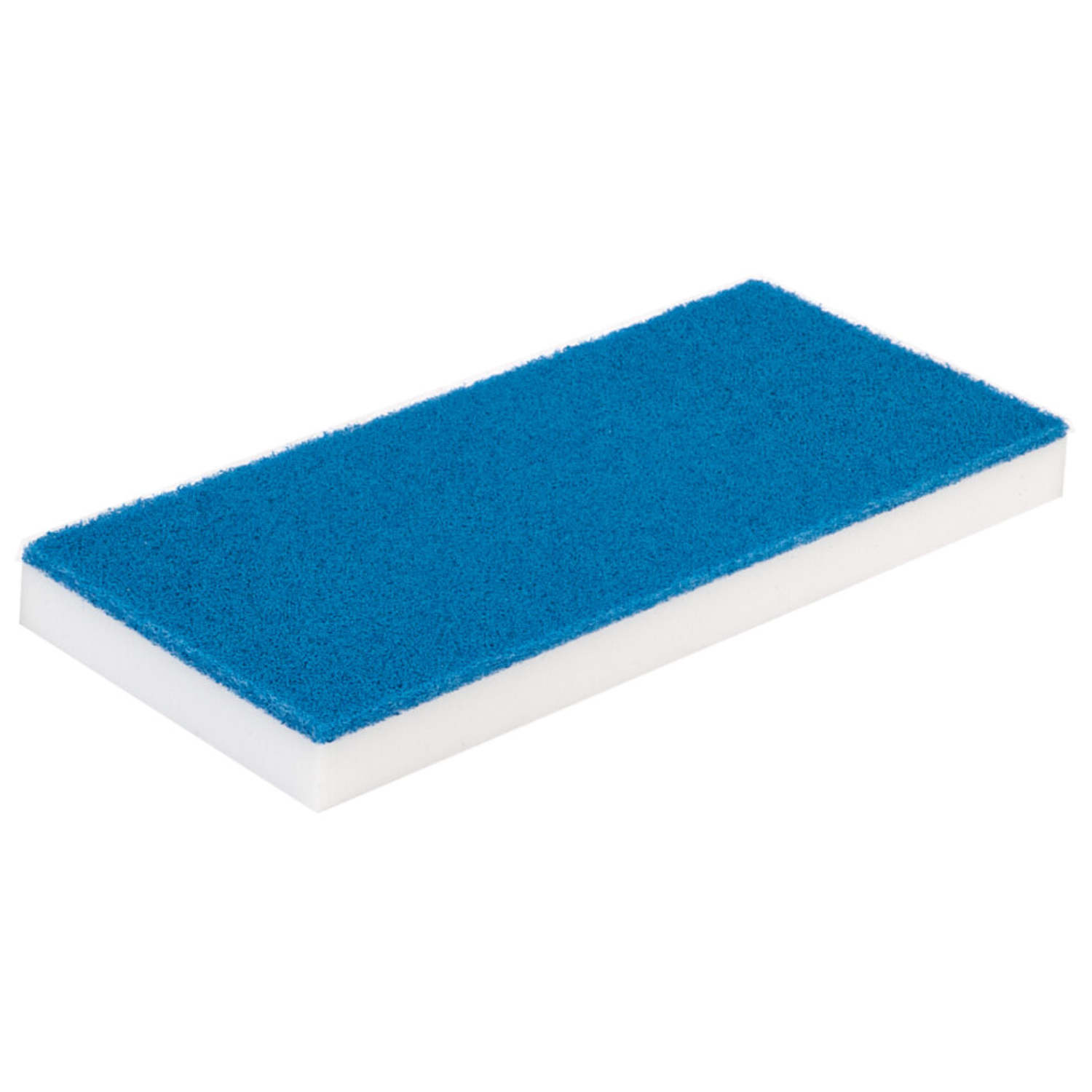Melamin-Pad  250 x 115 x 24 mm weiss-blau auf Rand,- Handreinigungsgerät