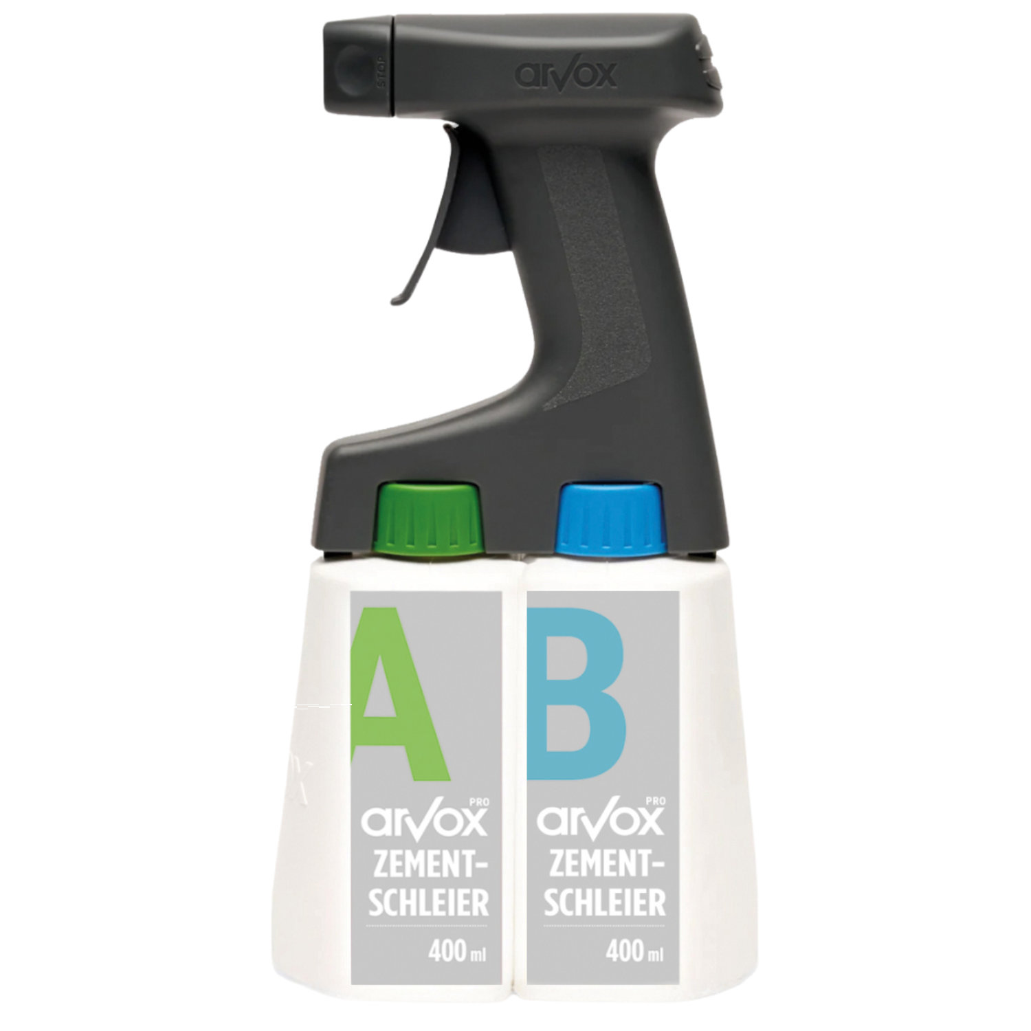 Arvox Pro Zementschleier-Entferner TwinSprayer 2 x 0.4 Liter
