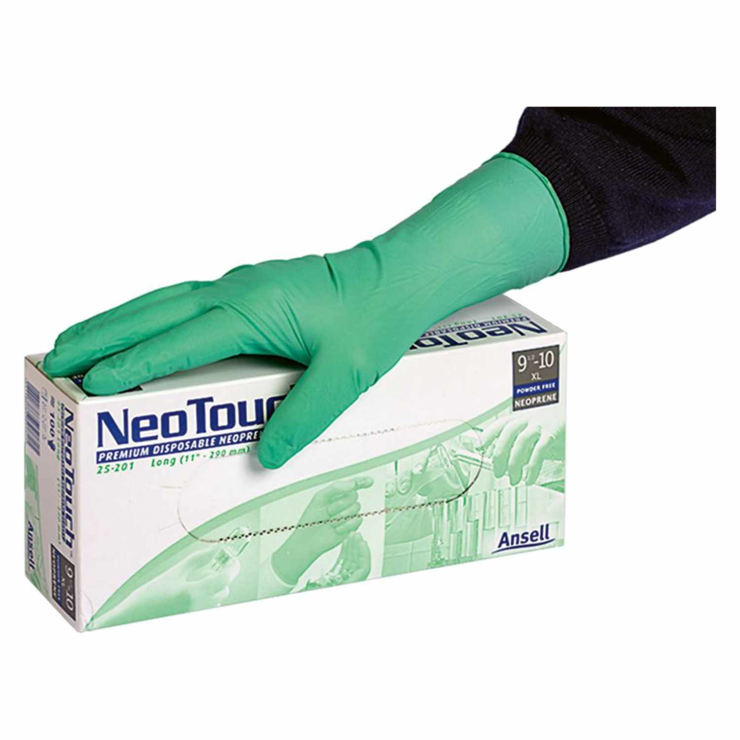 Handschuhe Ansell aus Neoprene - Gr. 9,5-10 (XL) ungepudert, 100 Stk./Box