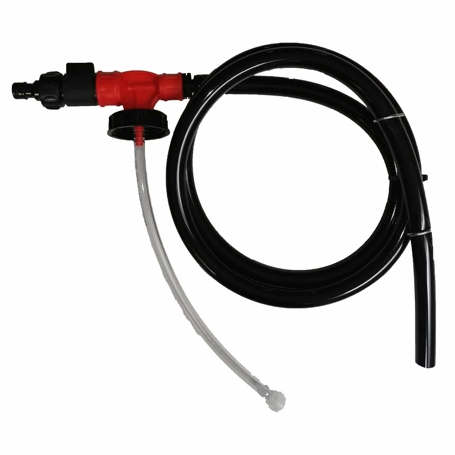 Kanisterdosierer Dosiereinheit MS-01 rot, kurzer Griff, mit Schlauch