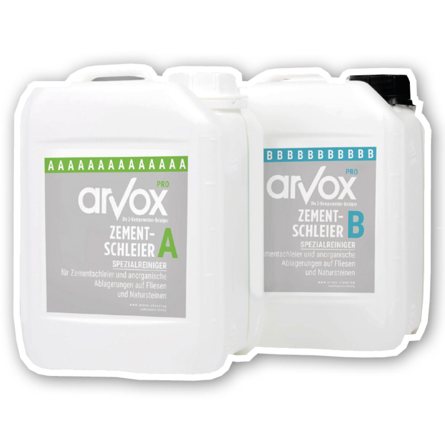Arvox Pro Zementschleier-Entferner 2 x 5 L Set