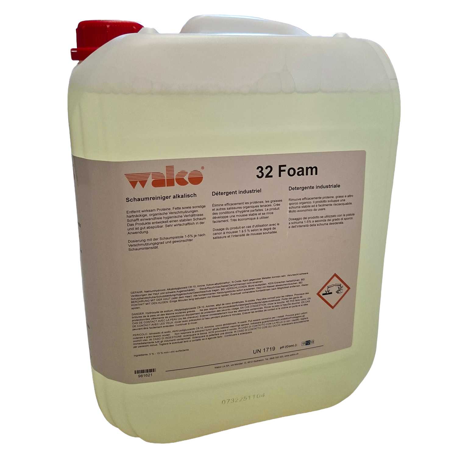32 - Schaumreiniger alkalisch foam ADR Kl. 8 UN 1719 VGII BK 2