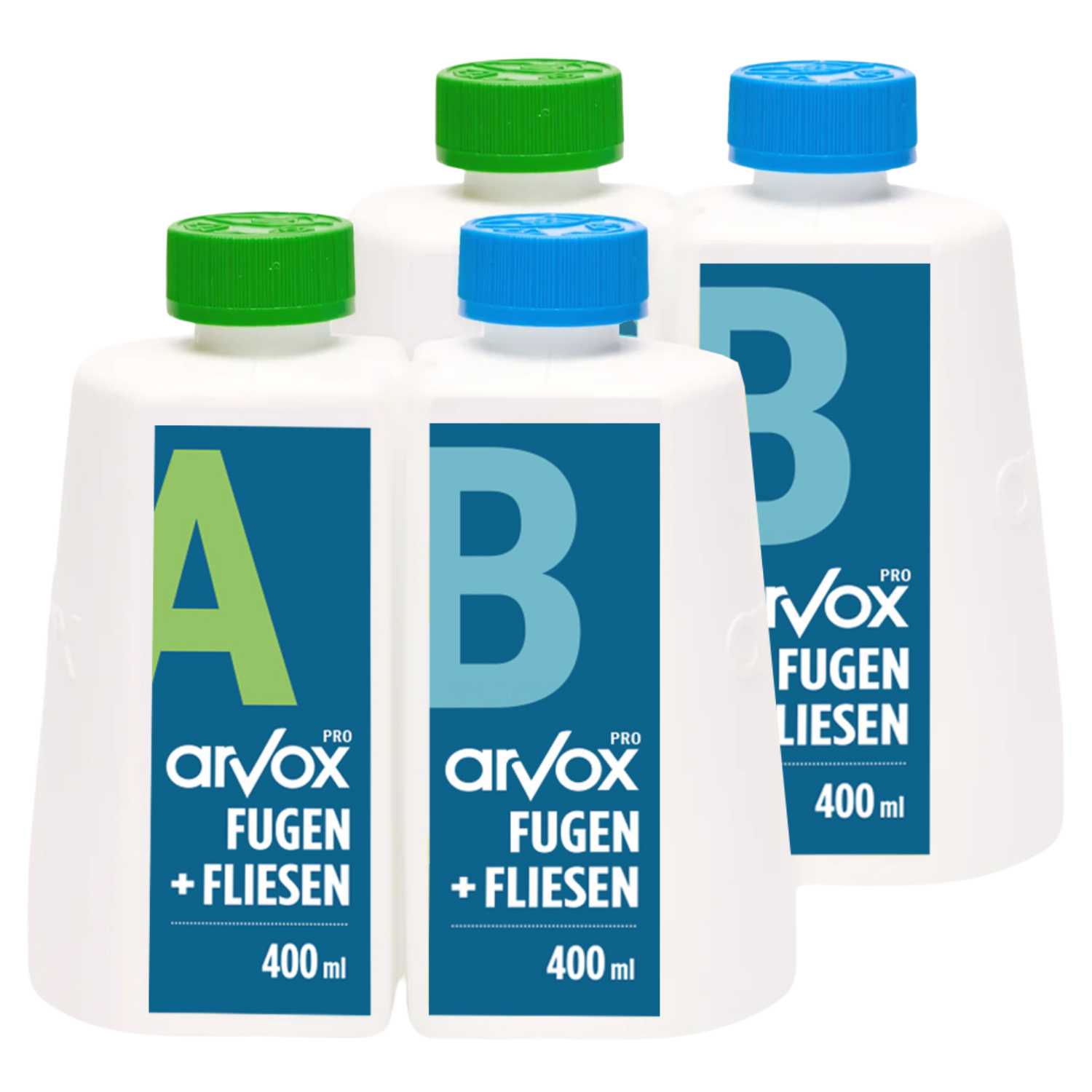 Arvox Pro Fugen + Fliesen Nachfüller zu TwinSprayer - je 1 Flasche A+B 400 ml