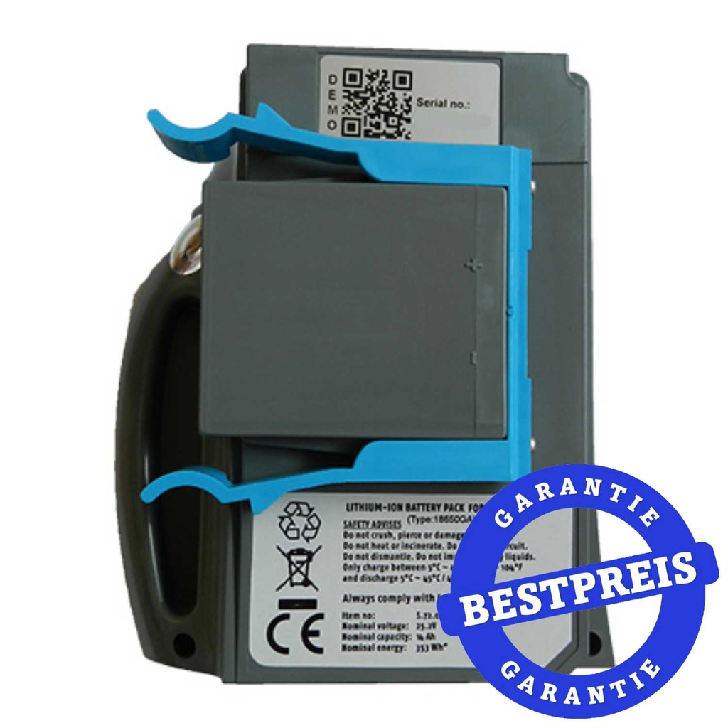 Batterie i-Mop 25.2V 14Ah Klammer blau links