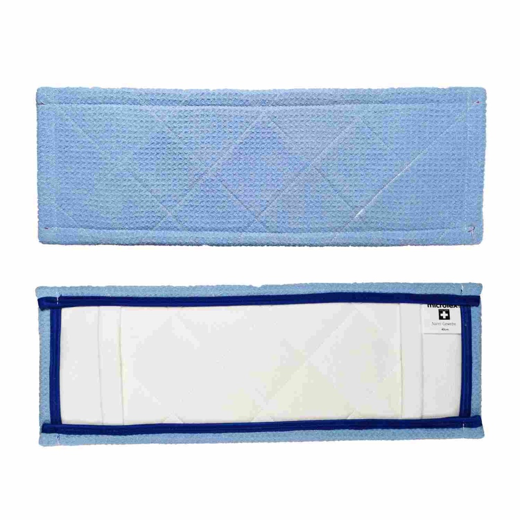 [47450B] Nano - Waffeltuch-Mopp 13 x 50 cm  blau